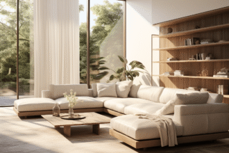canapé moderne dans un salon élégant et confortable