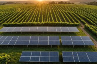 Panneaux solaires monocristallins installés sur un toit ensoleillé
