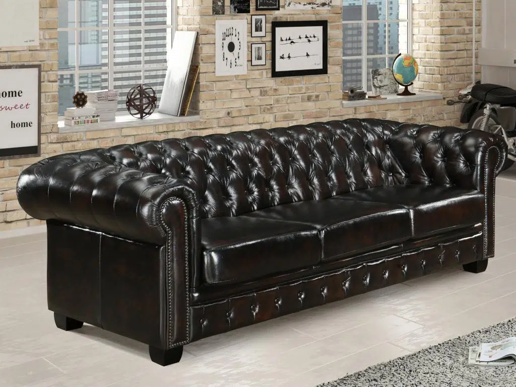 Canapé Chesterfield en cuir
