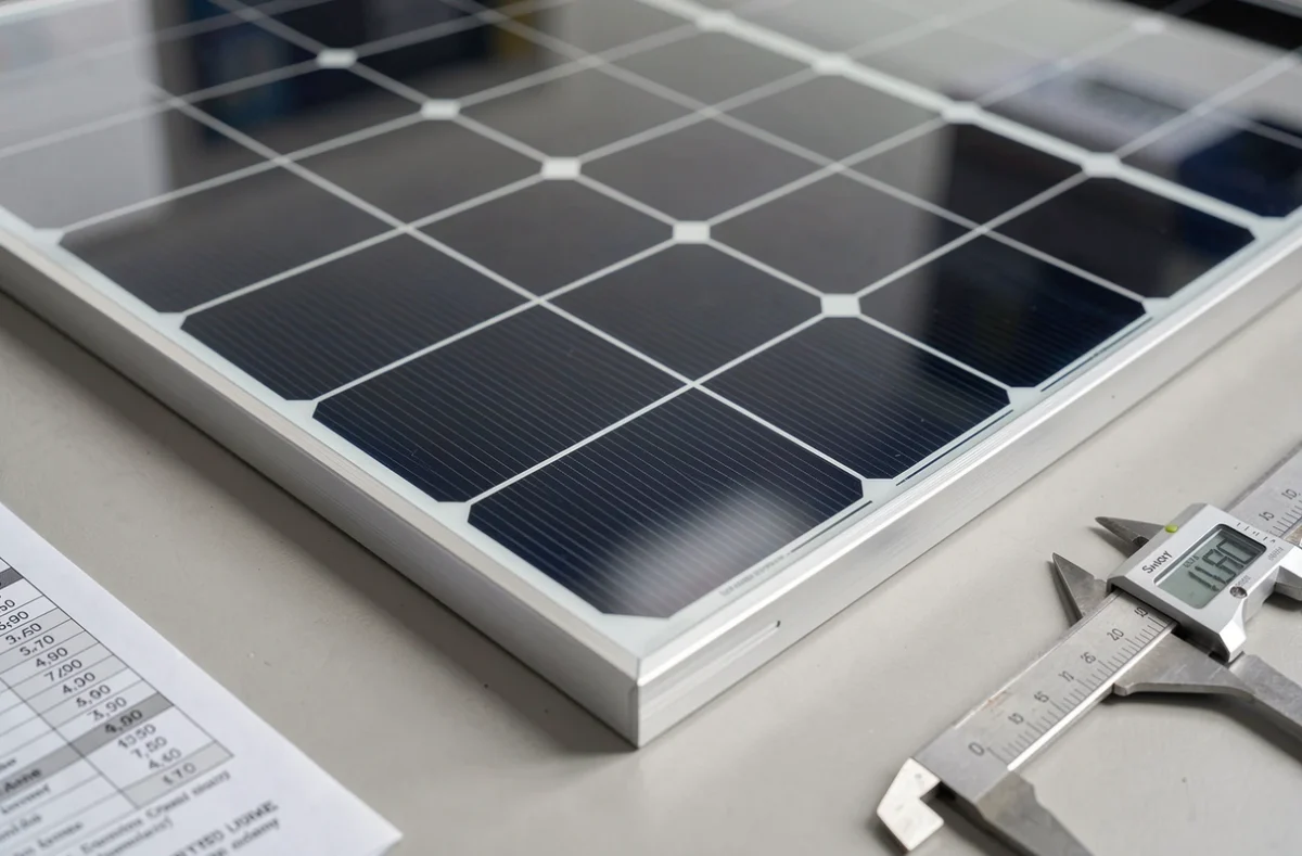 Gros plan sur les cellules photovoltaïques d'un panneau solaire Sunology monocristallin