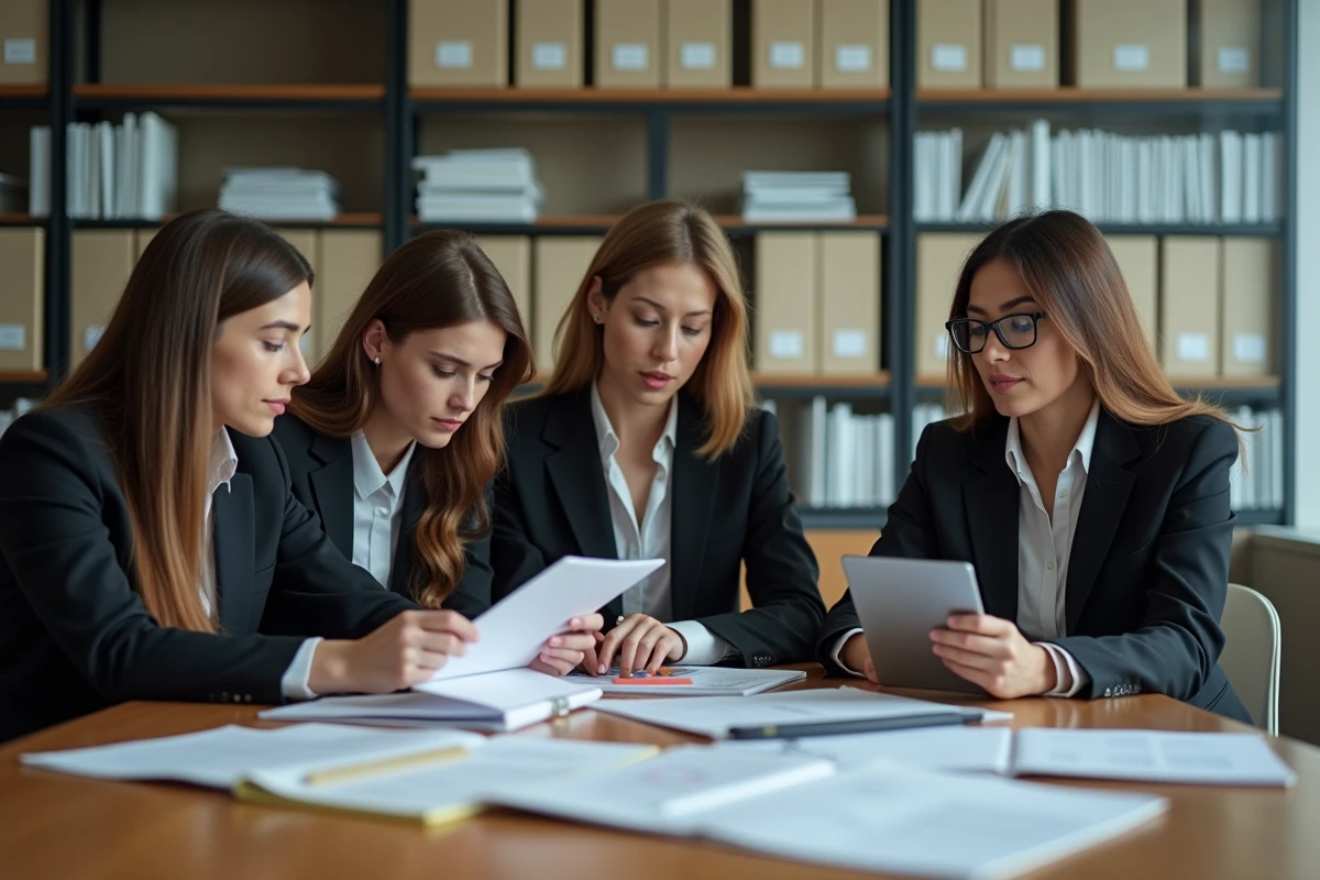 Groupe de professionnels en réunion dans un bureau moderne