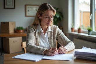 Femme d'âge moyen en tenue casual au travail à la maison