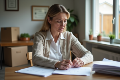 Femme d'âge moyen en tenue casual au travail à la maison