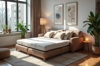 Canapé convertible moderne dans un salon élégant et accueillant