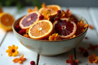 Pots-pourris colorés et parfumés dans un intérieur élégant