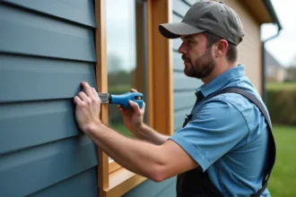 Bardage extérieur en composite bien posé sur une maison moderne