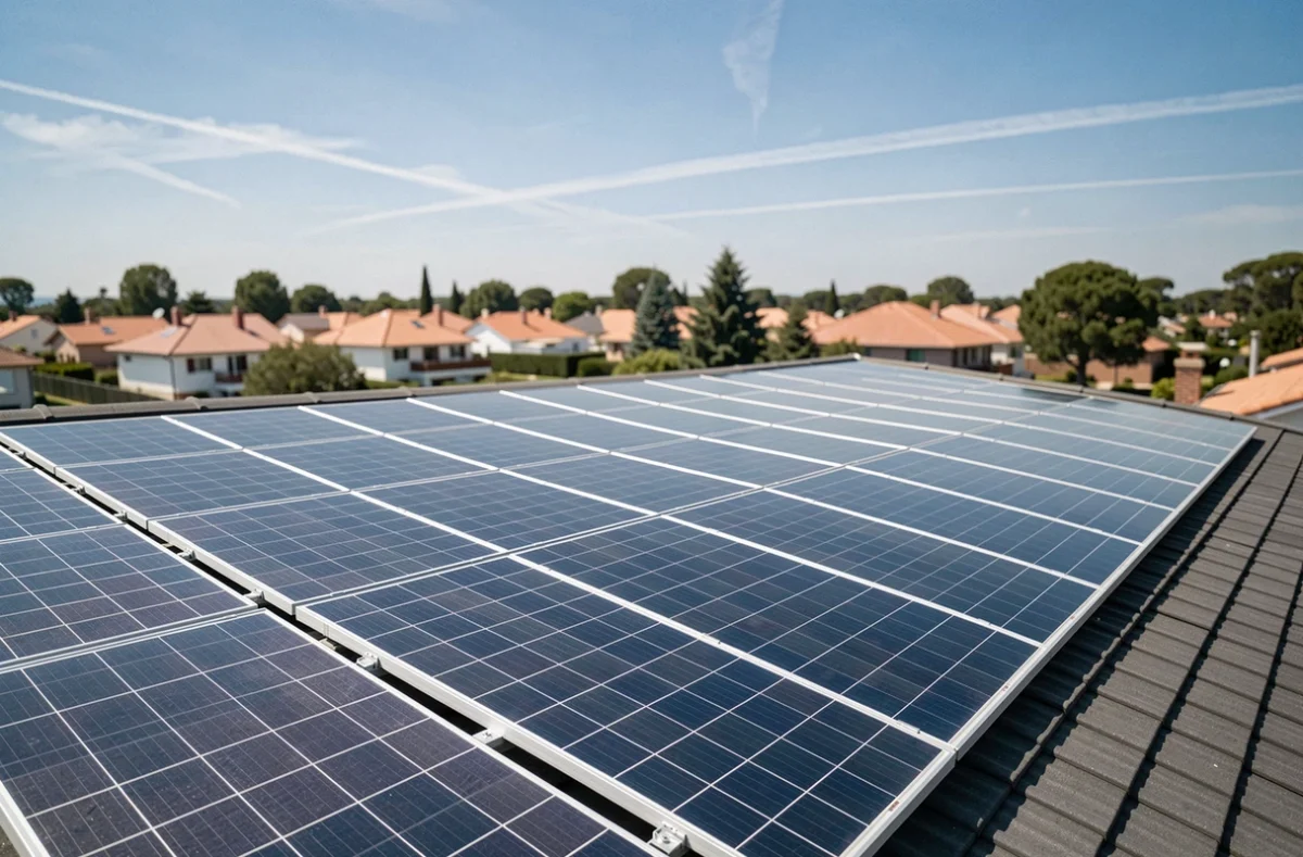 Panneaux solaires Sunology installés sur le toit d'une maison résidentielle en France
